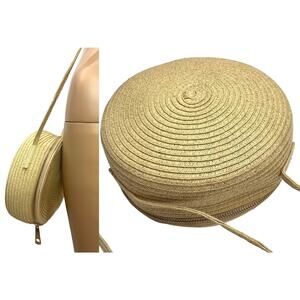 Y2K Bohemian Round Woven Natural Straw Shoulder Bag